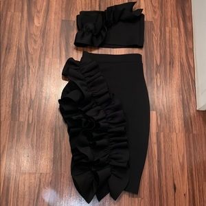 Black 2 piece skirt set
